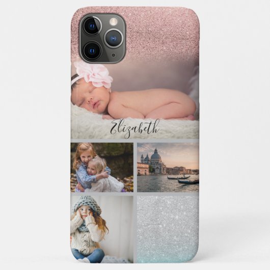 バラ金フォトコラージュ あなたの名前 Case-Mate iPhoneケース (裏面)