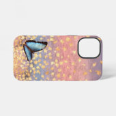 バラ金フラグメント抽象デザイン蝶々 iPhoneケース (裏面横)