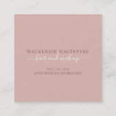 バラ金モダン箔銅ブラシモノグラム スクエア名刺 (裏面)