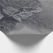 バラ金属フローラセメントグレーブラックウォール ラッピングペーパー (角)