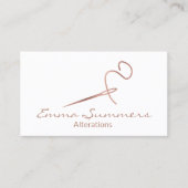 バラ金箔ねじ針縫い変更 名刺 (正面)