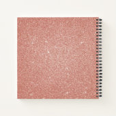 バラ金箔グリッター輝きモノグラム帳 ノートブック (裏面)