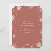 バラ金箔スノーフレーク写真メリークリスマス シーズンカード (裏面)