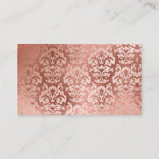 バラ金箔ダマスク背景金属光沢 名刺 (裏面)