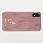 バラ金箔パターストライプのンモノグラム Case-Mate iPhoneケース (裏面(横))