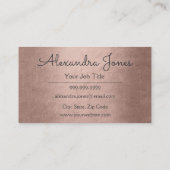 バラ金箔ピンクグリッターとスパークルパターン 名刺 (裏面)