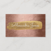 バラ金箔ピンクグリッターとスパークルパターン 名刺 (正面)