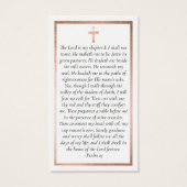 バラ金箔フレームクロスメモリアル祈りの言葉カード (裏面)