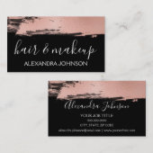 バラ金箔ブラシストロークの髪とメイクアップ 名刺 (正面/裏面)