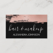 バラ金箔ブラシストロークの髪とメイクアップ 名刺 (正面)