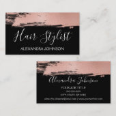 バラ金箔ブラシストローク美容師 名刺 (正面/裏面)