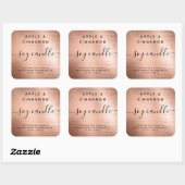 バラ金箔ブラシ仕上げメタル大豆キャンドルラベル スクエアシール (シート)