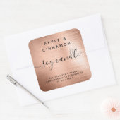 バラ金箔ブラシ仕上げメタル大豆キャンドルラベル スクエアシール (封筒)