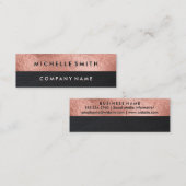 バラ金箔ブラックレザーカラーブロック スキニー名刺 (正面/裏面)