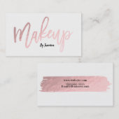 バラ金箔メイクアップスクリプモダントブラシストローク 名刺 (正面/裏面)