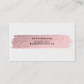 バラ金箔メイクアップスクリプモダントブラシストローク 名刺 (裏面)