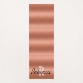 バラ金箔モパーソナライズされたノグラムヨガマット ヨガマット (正面)