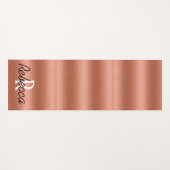 バラ金箔モパーソナライズされたノグラムヨガマット ヨガマット (正面(横))