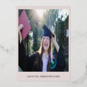 バラ金箔写真卒業パーティー 箔招待状 (裏面)