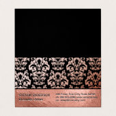 バラ金箔及びダマスク模様 名刺 (外部フラット)