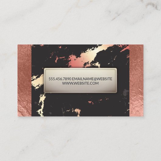 バラ金箔及び大理石模様 名刺 (裏面)