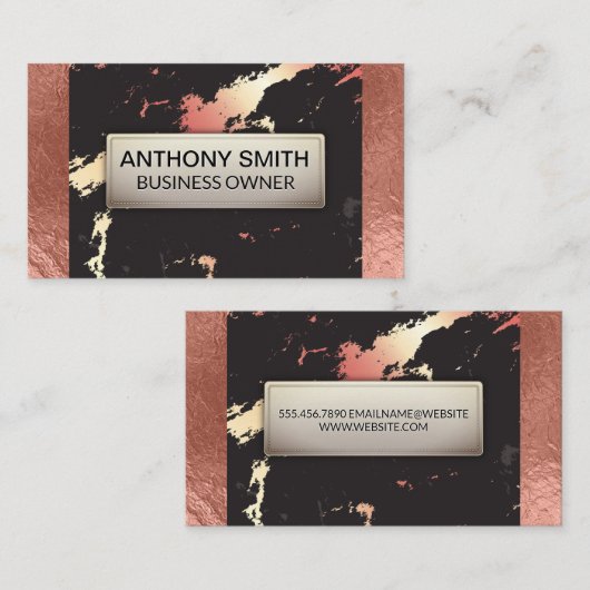 バラ金箔及び大理石模様 名刺 (正面/裏面)