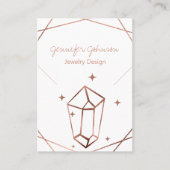 バラ金箔幾何ネックレス表示カード 名刺 (正面)