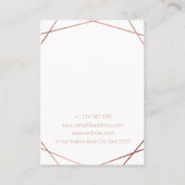 バラ金箔幾何ネックレス表示カード 名刺 (裏面)