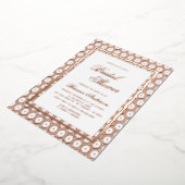 バラ金箔押し幾何学模様ブライダルシャワー 箔招待状 (回転した状態)