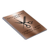 バラ金箔鋏及び櫛ロゴヘアスタイリスト ノートブック (右側)