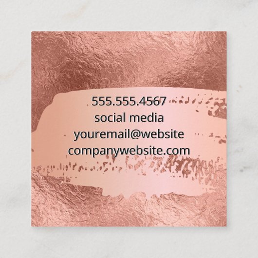 バラ金箔 |ブラシバラ金ゴールド スクエア名刺 (裏面)