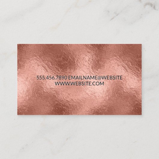 バラ金箔 | メタリックエレガントバックグラウンド 名刺 (裏面)