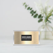 バラ金箔 |メタリックシルバー縁ど 名刺 (スタンド正面)