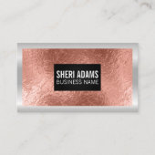 バラ金箔 |メタリック縁ど 名刺 (正面)