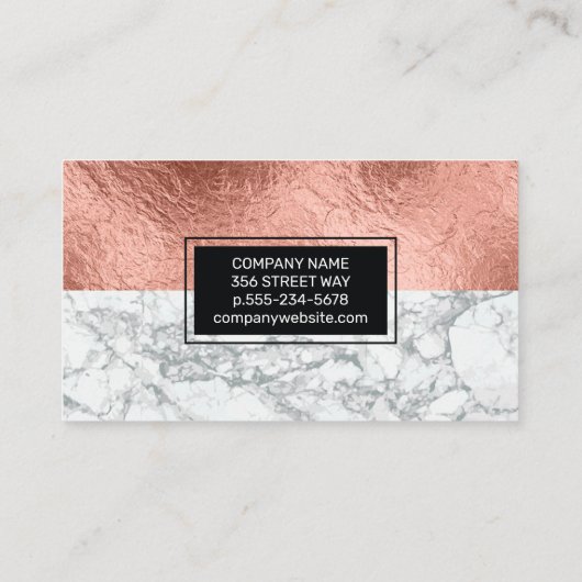 バラ金箔 |大理石 名刺 (裏面)