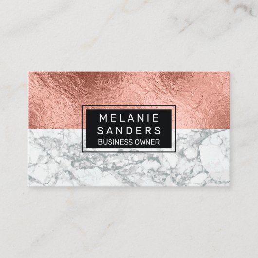バラ金箔 |大理石 名刺 (正面)