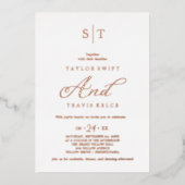 バラ金箔 | 書道モノグラム結婚ズ 箔招待状 (正面)