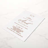 バラ金箔 | 書道モノグラム結婚ズ 箔招待状 (回転した状態)