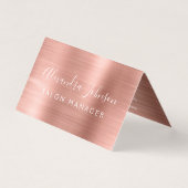 バラ金箔 |赤面ピンクフォイルモダン 名刺 (正面)