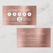 バラ金箔 |赤面ピンクフォイルロイヤリティパンチ ロイヤリティカード (正面/裏面)