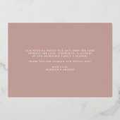 バラ金結婚箔の写真サンキューカード 箔招待状 (裏面)