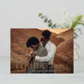 バラ金結婚箔の写真サンキューカード 箔招待状 (立ち正面)