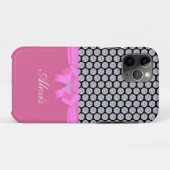 バラ金色のダイヤモンド柄と名前のカリグラフィー Case-Mate iPhoneケース (裏面(横))