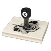 バラ開花ウッドハンドル ラバースタンプ (スタンプ)