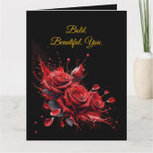 バラ開花-エレガント誕生日 カード (正面)