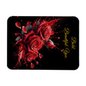 バラ開花-エレガント誕生日 マグネット (横)