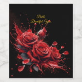 バラ開花-エレガント誕生日 ワインラベル (シングルラベル)