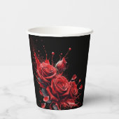 バラ開花-エレガント誕生日 紙コップ (裏面)