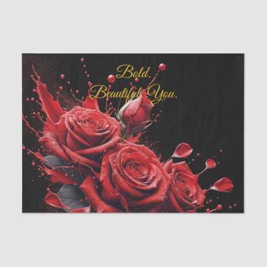 バラ開花-エレガント誕生日 薄葉紙 (正面)