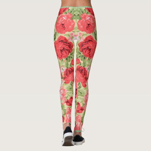 バラ離れ花柄 レギンス (裏面)